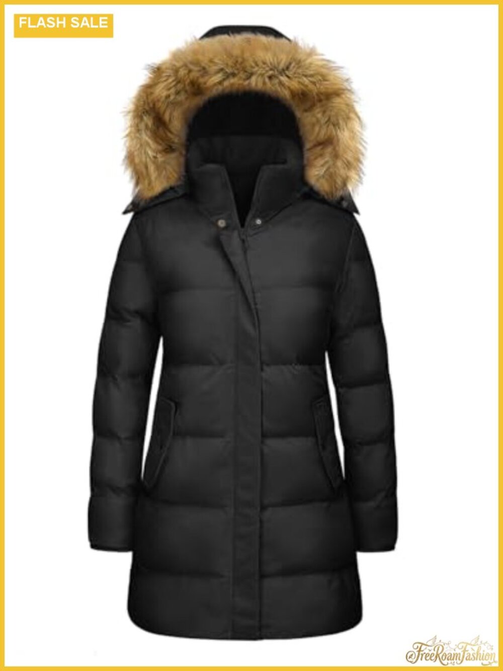 Women's Winter Puffer Coat Warm Thicken Jacket Faux Fur Hood Parka